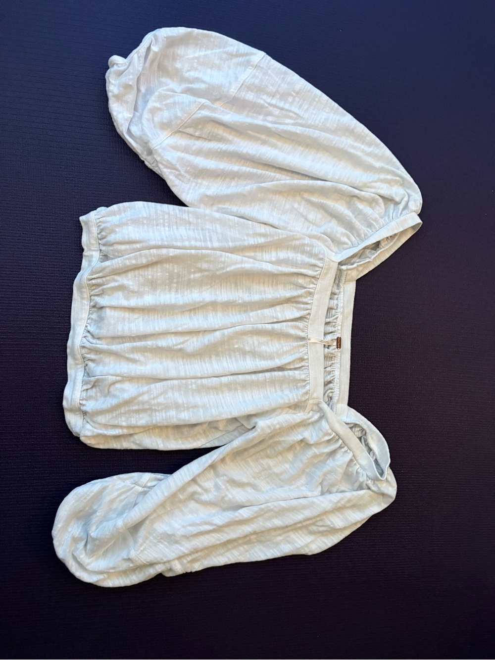 Free People White Peasant Puff Sleeve Top